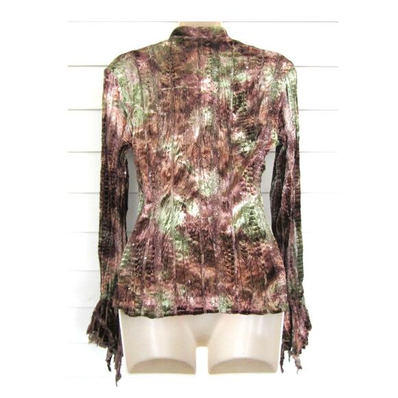 Whimsigoth Fairycore Lace & Velvet Jabot Blouse - Picture 3 of 6